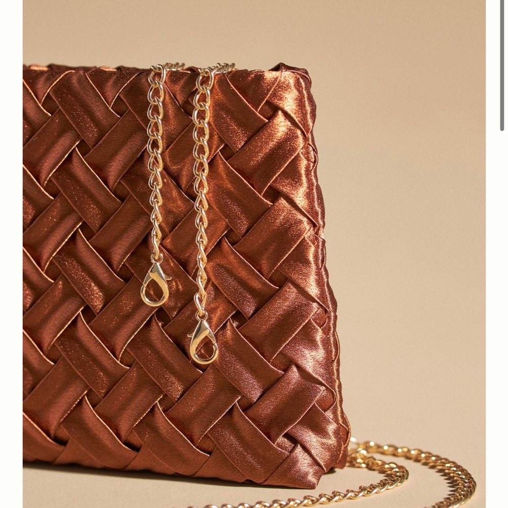 Anthropologie Bronze Woven Bag - Picture 4 of 10